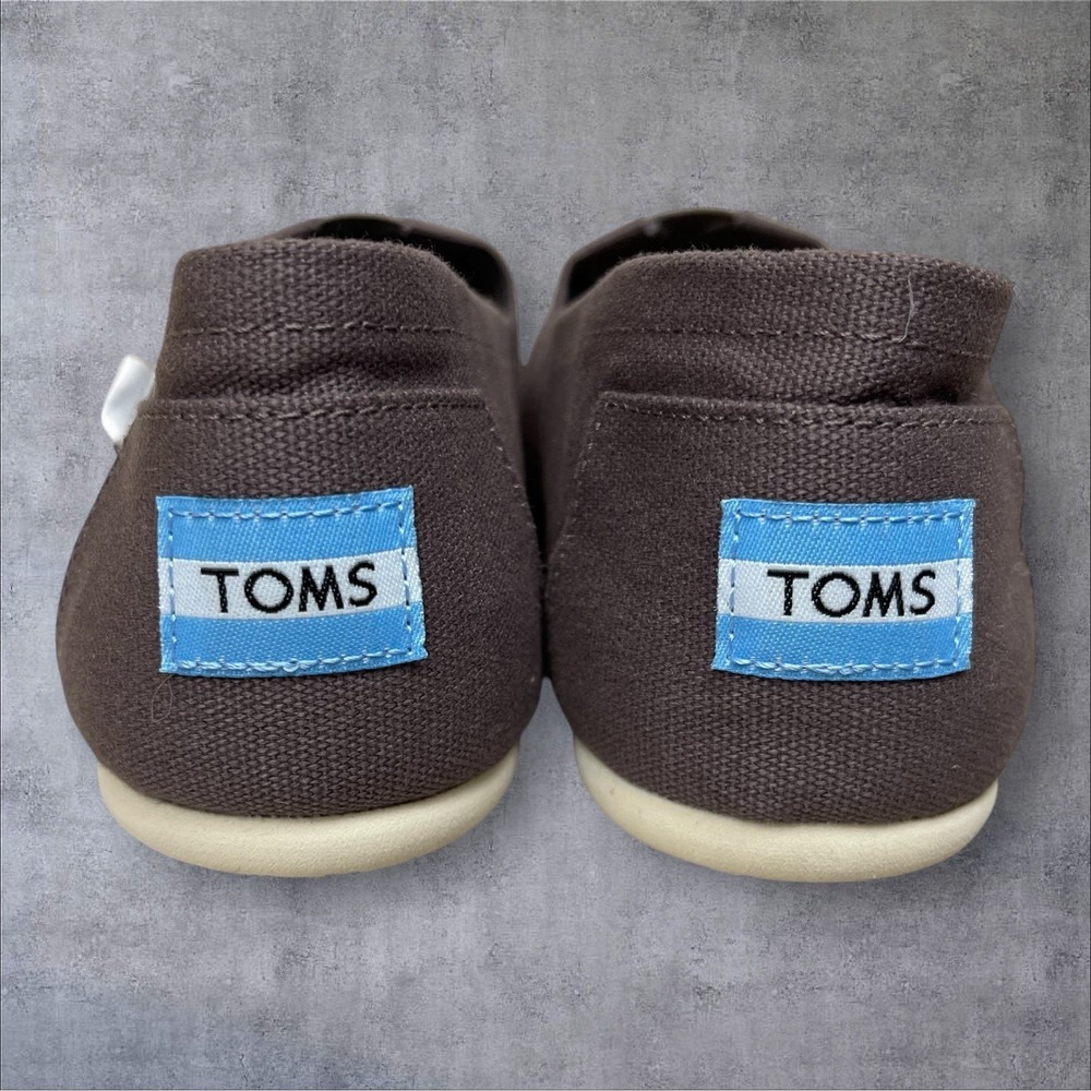 TOMS Alpargata Slip On Loafer Shoes Womens 8.5 Ash Taupe Canvas Flats New - Picture 6 of 7